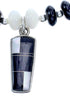 Sterling Silver Onyx and Mother Of Pearl Necklace with Pendant KX121144
